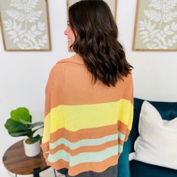 StripedĀ dolmanĀ Cardiganāā - Picture 2 of 6